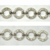 Catena metallo argento maglia tonda mm 15 con brillantini - immagine 2
