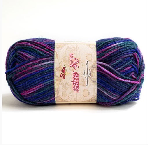 Lana per calze suisse 40° silke multicolor gr 50/150mt ferri 3/3 1/2