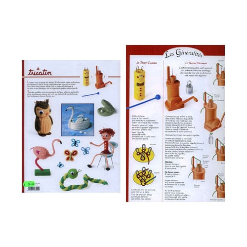 le tricotin, pagine interne in francese con 50 modelli per caterinetta e mulinetto piccolo.