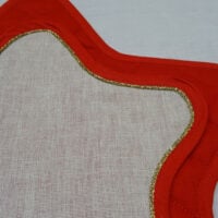 Stella da appendere diametro cm 40 rosso Natale e stella centrale in lino emiane 11fili