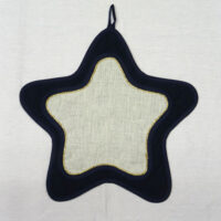 Stella da appendere diametro cm 40 blu Natale e stella centrale in lino emiane 11 fili