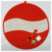 KIT Sfera da appendere diametro cm 40 rosso Natale già disegnata + filati