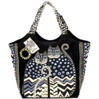 Laurel Burch grande borsa a tracolla con gatti cm 48X21X31