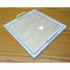 Vassoio spazzolato bianco quadrato maniglie bianche, cm 34x34/vetro cm28x28