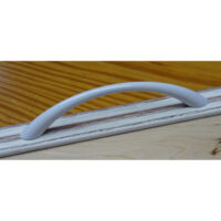 Vassoio spazzolato bianco quadrato maniglie bianche, cm 34x34/vetro cm28x28