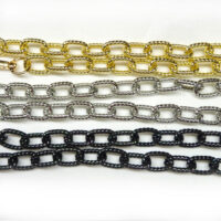 Catenella per borsetta cm 115, metallo colore oro-argento e nero pavone