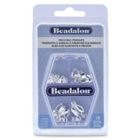 Ciondolo Pinch Bail, 18 pezzi assortiti, placcato argento