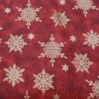 Stelle oro fondo rosso, stoff vendita a multipli di cm 50