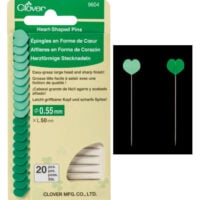 Spilli testa piatta a cuore verde mm 0,55 x 50, clover 9604