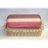 Tombolo con imbottitura in segatura con cestino cm 33, righe rosso/blu