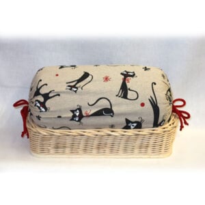Tessitura artistica chierese, asciugapiatti Woof cmy sfondo orme (58 fori) cm 49x69