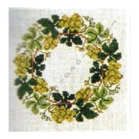 gerda bengtsson vinranke/ghirlanda foglie vite e uva cm 15 x 15 kit 17-3323/09