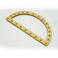 Mezzaluna con stelline,  legno cm 11,7 x 6