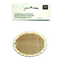 ovale in legno cm 8 x 6,  Rico, personalizzabile con ricamo