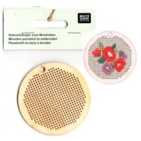 Tondo in legno cm 8, Rico, personalizzabile con ricamo