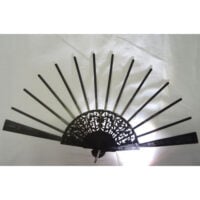Struttura ventaglio ebano "ovali" cm 46/custodia pelle