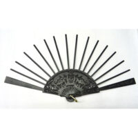 Struttura ventaglio in legno "Floreale" nero cm 48/ custodia pelle