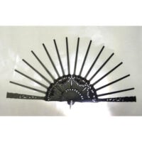Struttura ventaglio in legno "cuorfiore" nero cm 46/custodia pelle