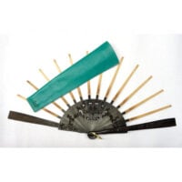 Struttura ventaglio ebano "Acqua" cm 48/ custodia pelle