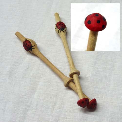 Fuselli dipinti n°4 coccinella, vendita a paio