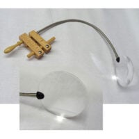 Lente con morsetto universale o attacco per telai con gambo in legno, gambo flessibile e lungo cm 57