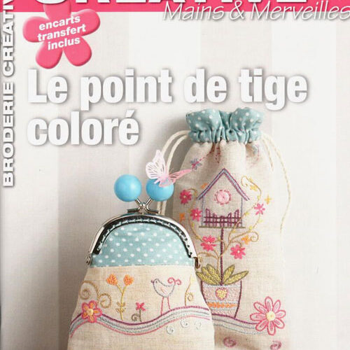 Broderie creative 67, les point de tige colorè