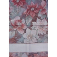 Asciughello chierese " Fiori di Natale lurex" cm 49 x 69