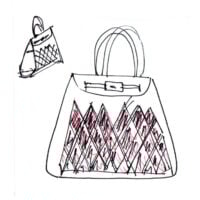 Borsa "Rombi" nero beige e marrone cm 30 x 26
