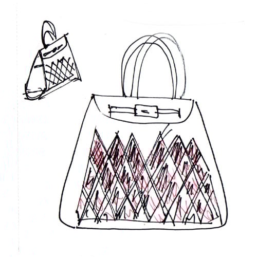 Borsa "Rombi" nero beige e marrone cm 30 x 26