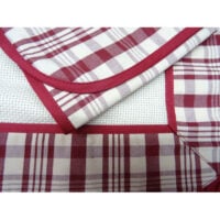 Tovaglietta americana  cm 55 x 45 scozzese rosso e aida panna