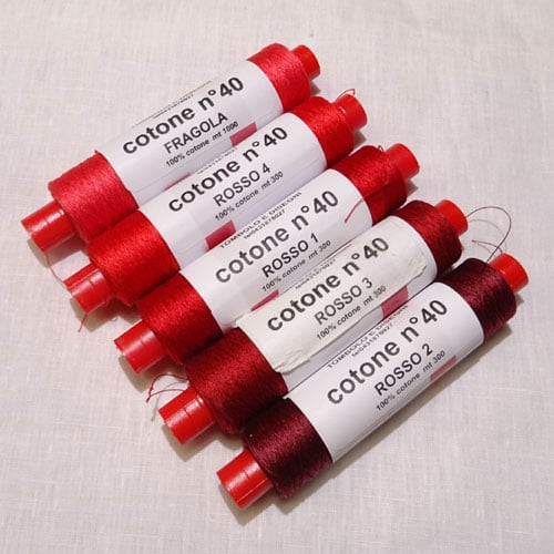 Tcot1rosso Cotone tombolo 40 – Tombolo & Disegni, rocchetto da 300 m