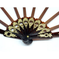 Struttura  ventaglio traforato plastica marrone/oro piccolo cm 22,5