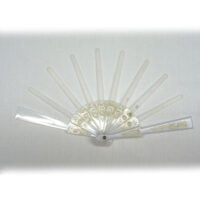 Struttura  ventaglio traforato plastica bianco/oro piccolo cm 22,5