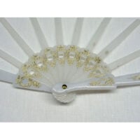 Struttura  ventaglio traforato plastica bianco/oro piccolo cm 22,5
