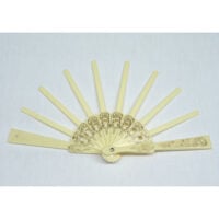 Struttura  ventaglio traforato plastica avorio/oro piccolo cm 22,5