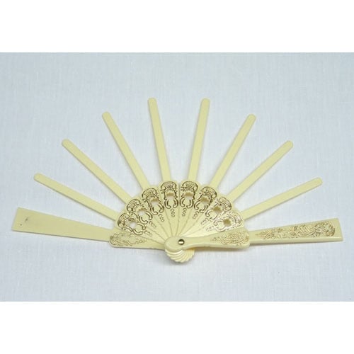 Struttura  ventaglio traforato plastica avorio/oro piccolo cm 22,5