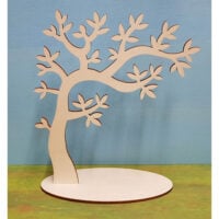 Albero in multistrato di legno grezzo e con base d'appoggio, altezza m 33 GRANDE