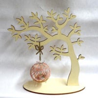 Albero in multistrato di legno grezzo e con base d'appoggio, altezza m 33 GRANDE