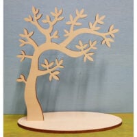 Albero in multistrato di legno grezzo e con base d'appoggio, altezza cm 22 MEDIO