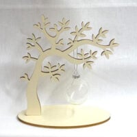 Albero in multistrato di legno grezzo e con base d'appoggio, altezza cm 22 MEDIO