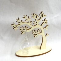 Spl92a Albero in multistrato di legno grezzo e con base d'appoggio, altezza cm 16 PICCOLO