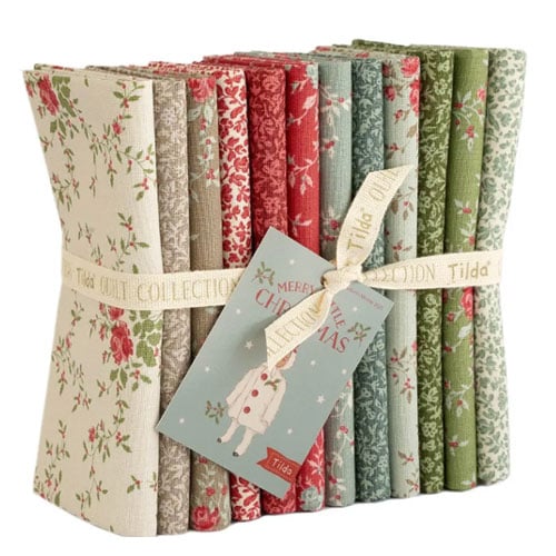 Tilda Merry Little Christmas, fat quarter BLENDERS bundle 12 pezzi da cm 55 x 50