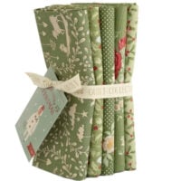 Tilda Merry Little Christmas, fat quarter GREEN bundle 5 pezzi da cm 55 x 50