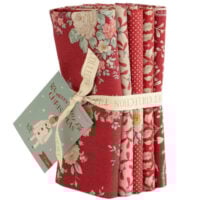 Tilda Merry Little Christmas, fat quarter RED Bundle 5 pezzi da cm 55 x 50