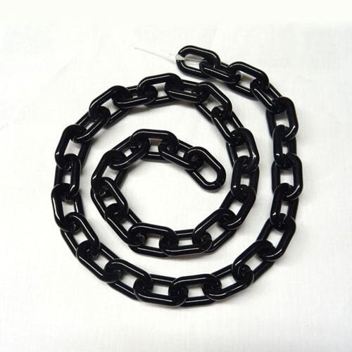 Catena nero lucido in plastica,  pezzo cm 96
