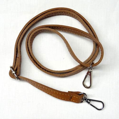 tracolla per borsetta in VERA PELLE con moschettoni in metallo colore argento, 1 pezzo