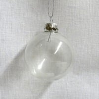 Pallina vetro trasparente mm 60 attacco argento