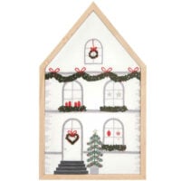 kit di ricamo prestampato Natale è Fantastico "Casetta Grande" cm 16 x 27, Rico Design