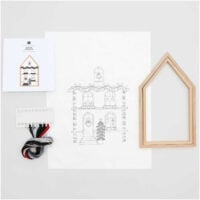 kit di ricamo prestampato Natale è Fantastico "Casetta Grande" cm 16 x 27, Rico Design