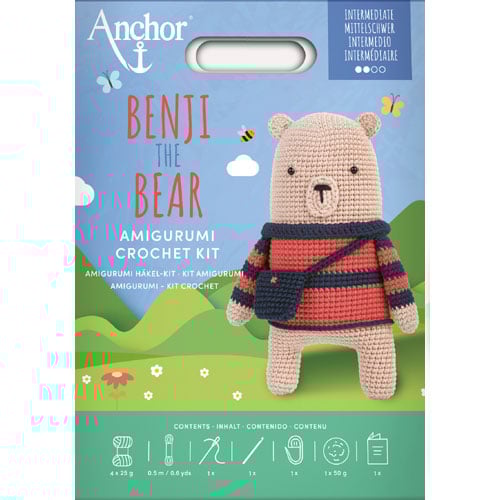 amigurumi cm 27, crochet kit, Benji the Bear, Anchor